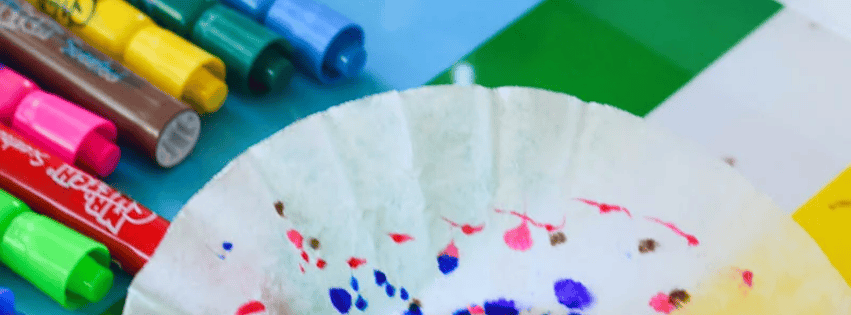 coffee filter with markers & water